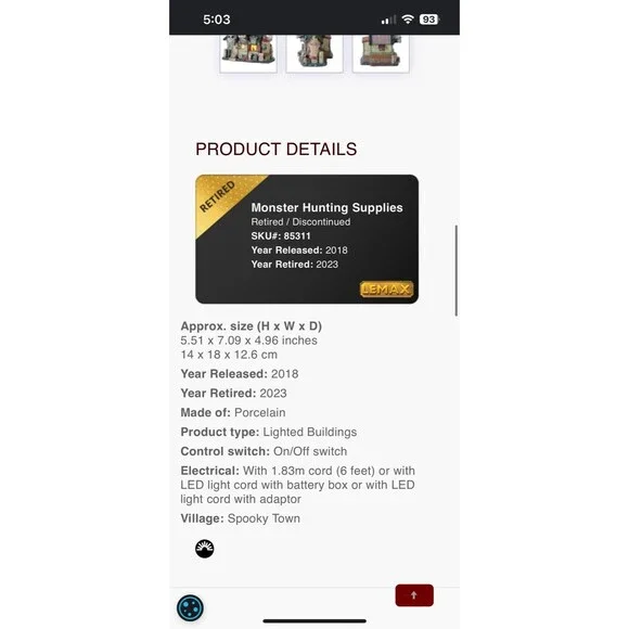 Lemax Spooky Town Monster Hunting Supplies 2018 Retired - Picture 8 of 9